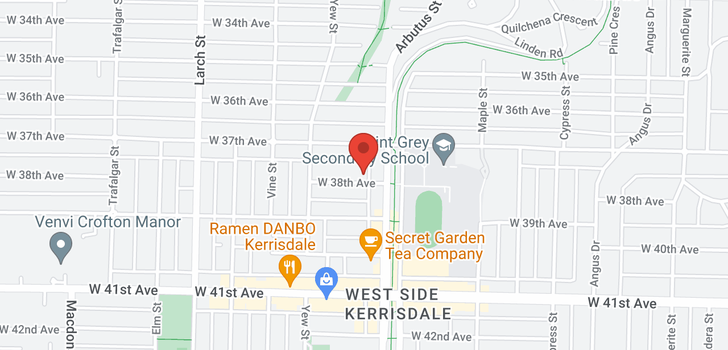 map of 1001 2121 W 38TH AVENUE